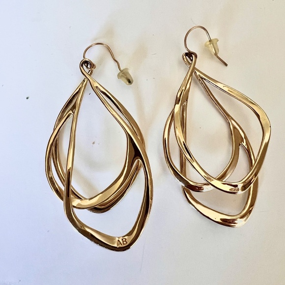 Alexis Bittar Sculptural Orbit Wire Drop Earrings - Gold Plated, Never Worn - Picture 5 of 11